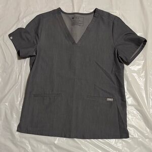 Figs Women's Charcoal V-Neck Scrub Top